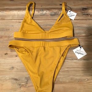 Arizona Daphne Yellow ribbed bikini